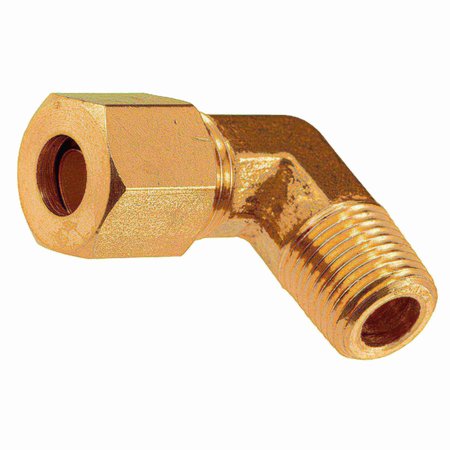 MIDWEST FASTENER 1/4" OD x 1/8MIP Brass Compression Pipe Elbows 4PK 34461